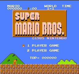 Super Mario Bros [5 Screw] title screen for NES